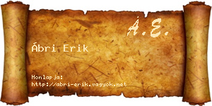 Ábri Erik névjegykártya